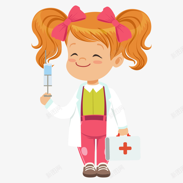 拿着医药箱的女孩医生png免抠素材_88icon https://88icon.com 儿童医生 医药箱 卡通 女孩 治病救人 职业 针管