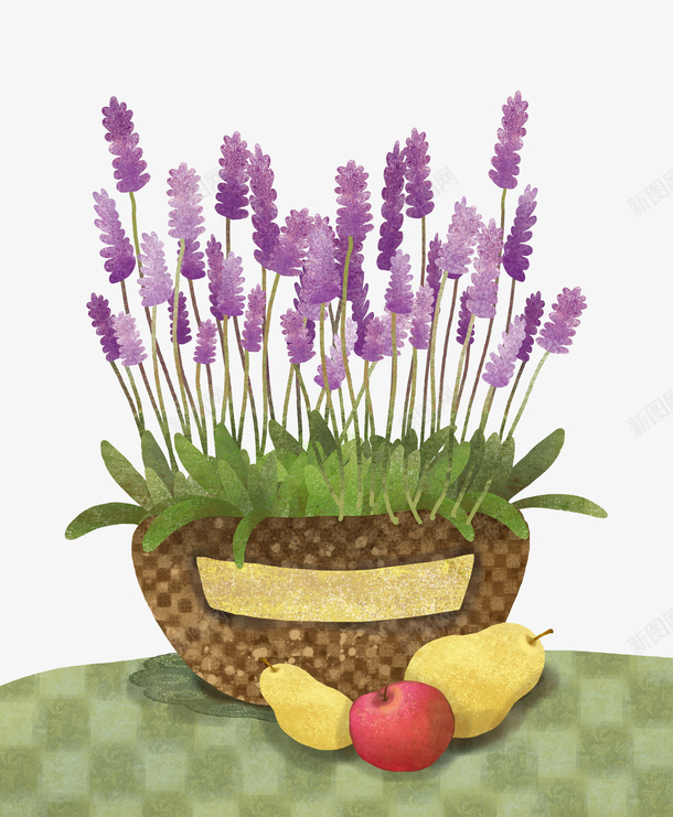 瓶子薰衣草手绘插画png免抠素材_88icon https://88icon.com 植物 瓶子薰衣草手绘插画 紫花 花瓶 薰衣草 雪梨