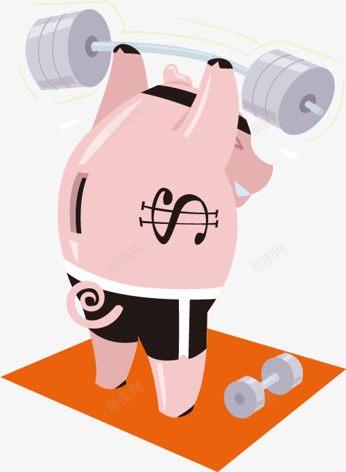 卡通健身矢量图ai免抠素材_88icon https://88icon.com 健身 卡通 猪 矢量图