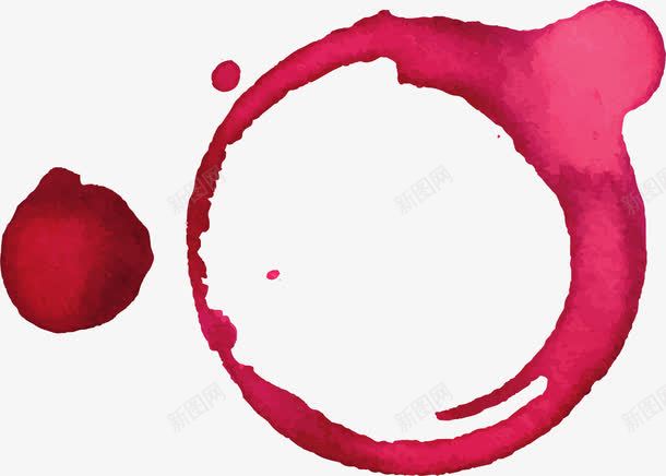 手绘红酒渍png免抠素材_88icon https://88icon.com 圆形 手绘 晕染 水彩 红酒渍 酒红色