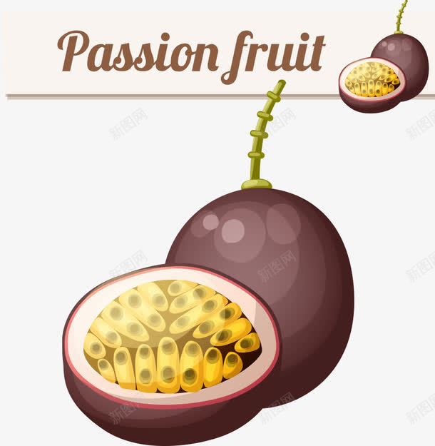 卡通百香果png免抠素材_88icon https://88icon.com 卡通百香果 果实 百香果 矢量百香果
