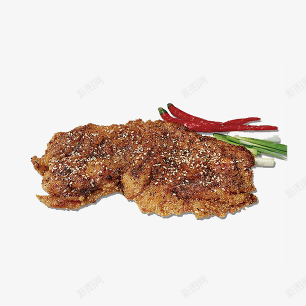 微辣大鸡排街头小吃png免抠素材_88icon https://88icon.com 价格低廉 夜市美味 大鸡排 小吃 微辣 芝麻 花椒麻椒 街头
