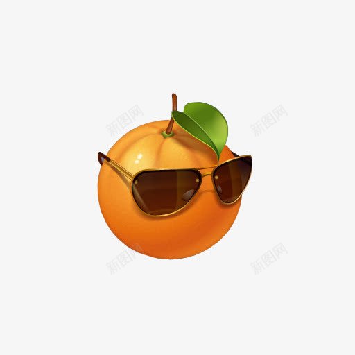手绘卡通橙子戴墨镜png免抠素材_88icon https://88icon.com 卡通 墨镜 橙子