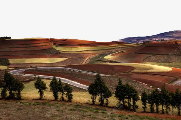 云南东川红土地风景矢量图eps免抠素材_88icon https://88icon.com 旅游 景点 红土地 风景 矢量图