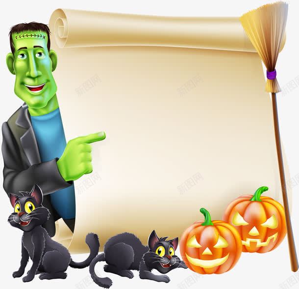 女巫猫png免抠素材_88icon https://88icon.com 万圣节 女巫猫