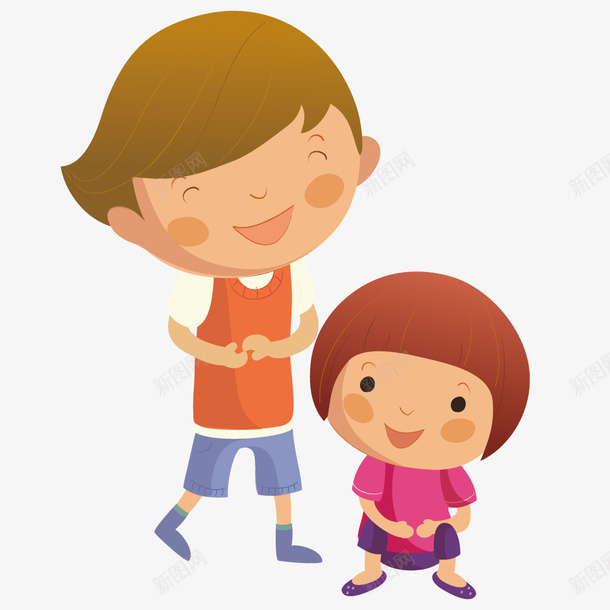哥哥和妹妹矢量图ai免抠素材_88icon https://88icon.com 兄妹 哥哥妹妹 手绘 插画 矢量人物 矢量图