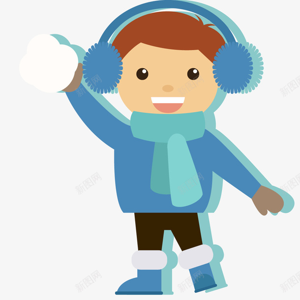 穿蓝色衣服的小孩png免抠素材_88icon https://88icon.com png图形 冬季 小孩 服装 耳机 蓝色 装饰