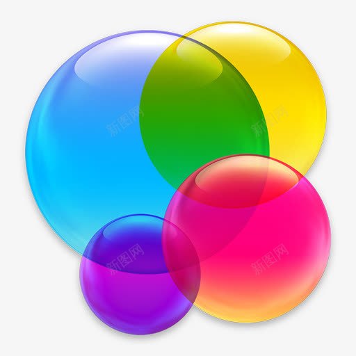 炫彩气泡透明重合png免抠素材_88icon https://88icon.com 气泡 透明 重合