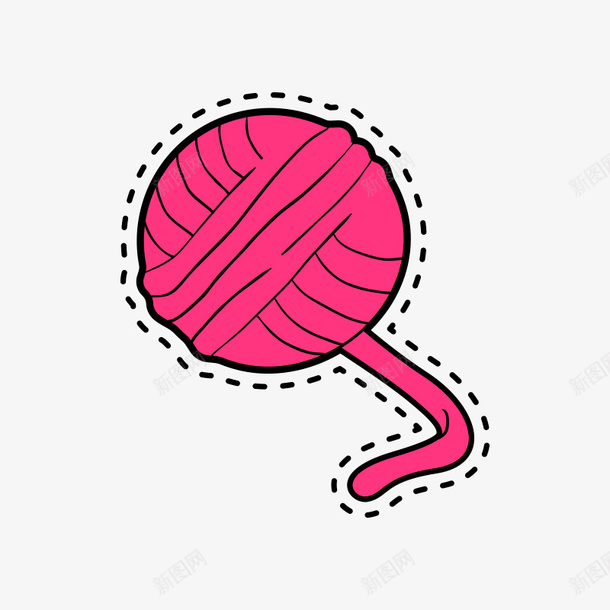 手绘线球png免抠素材_88icon https://88icon.com 手绘 手绘画 粉红色的线球 线球