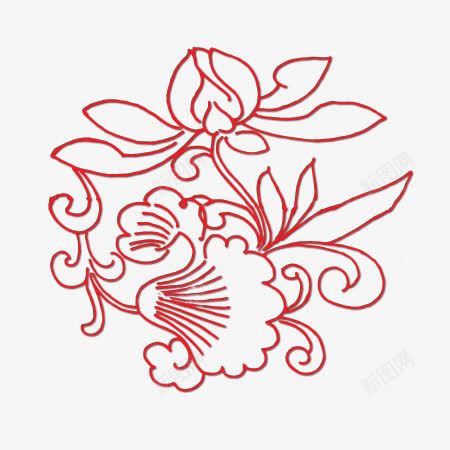 红色古风线条装饰png免抠素材_88icon https://88icon.com 古风 红色 线条 装饰