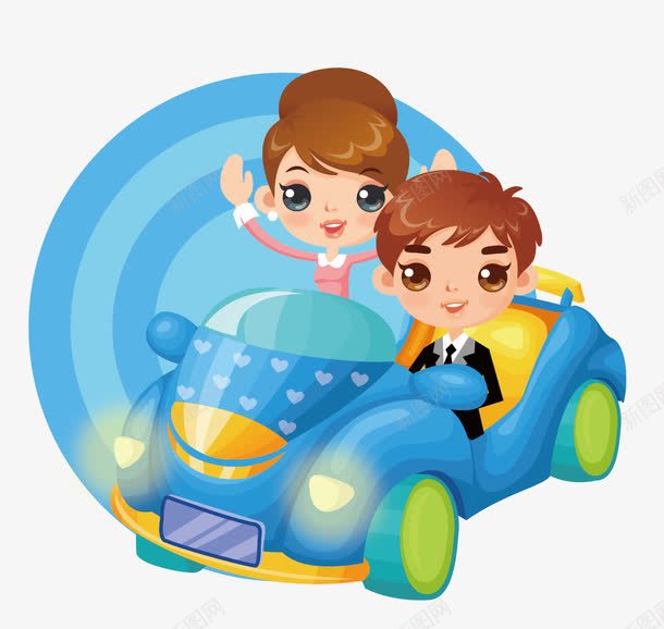 卡通赛车小情侣矢量图eps免抠素材_88icon https://88icon.com 动漫 卡通 夫妻 恋人 情侣 男孩女孩 矢量图