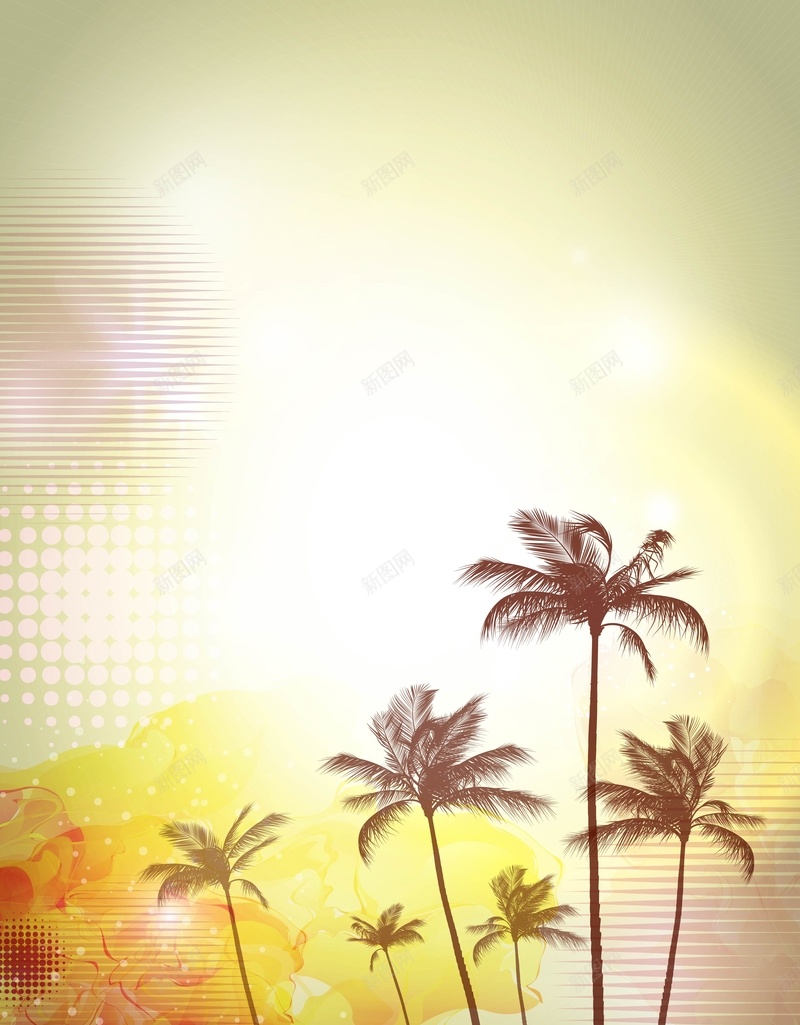 矢量复古椰树剪影黄昏背景ai设计背景_88icon https://88icon.com 剪影 复古 椰树 海报 涂鸦 矢量 背景 风景 黄昏 黄色 矢量图