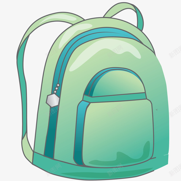 手绘绿色书包png免抠素材_88icon https://88icon.com 书包 手绘 手绘书包 绿色书包 背包