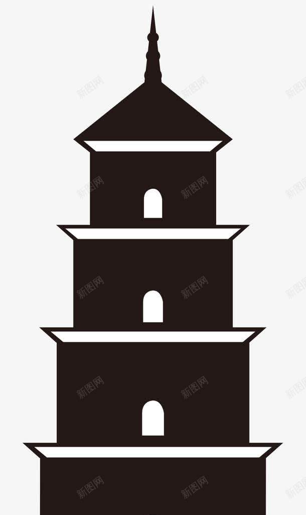 中国建筑白塔png免抠素材_88icon https://88icon.com 中国古建筑 黑色