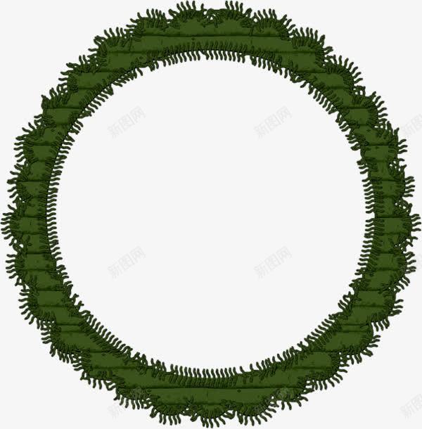 绿色圆形花边框png免抠素材_88icon https://88icon.com 圆形边框 相册 相框 绿色边框 边框