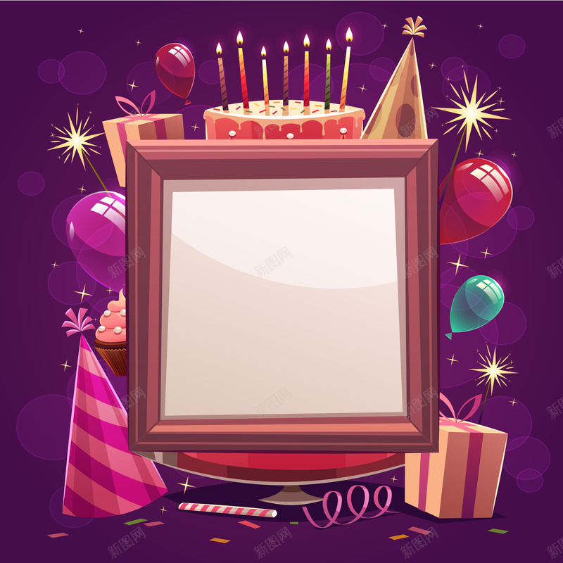 卡通生日蛋糕礼盒背景矢量图ai高清背景_88icon https://88icon.com 卡通 手绘 海报 生日 礼盒 童趣 背景 蛋糕 矢量图