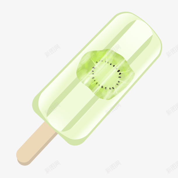 雪糕猕猴桃味png免抠素材_88icon https://88icon.com 元素 免扣 素材 艺术