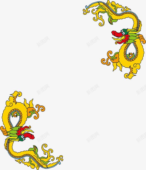 创意中国风龙纹边框元素png免抠素材_88icon https://88icon.com 中国风 创意 手绘 祥龙图案 龙纹边框
