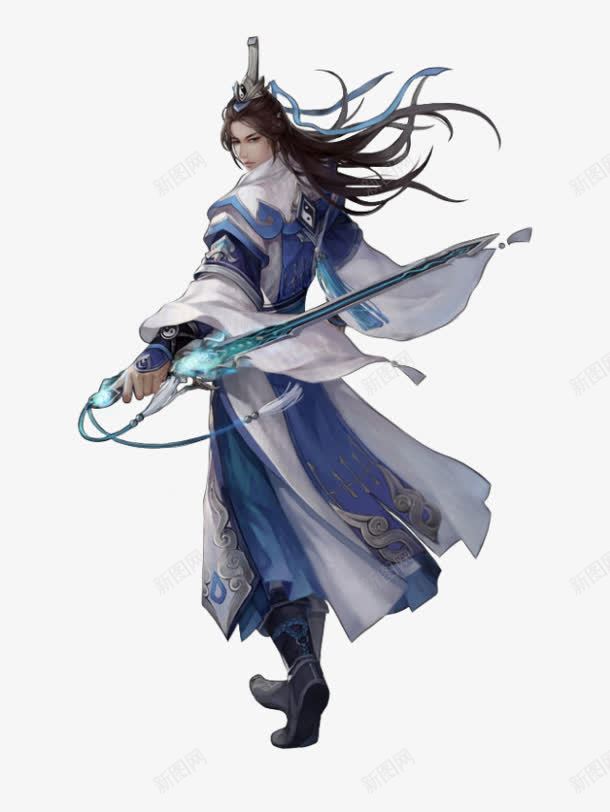 手绘古剑男子png免抠素材_88icon https://88icon.com 古剑 手绘 男子