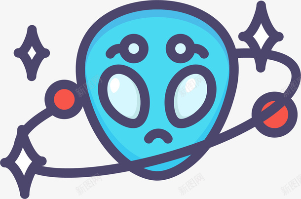 手绘科技外星人元素矢量图eps免抠素材_88icon https://88icon.com 外星人元素 手绘 科技 矢量图
