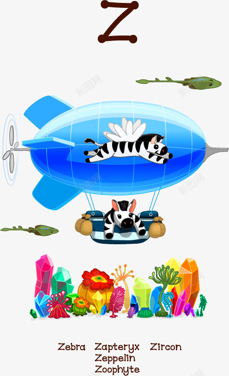 卡通手绘斑马字母Z矢量图eps免抠素材_88icon https://88icon.com 创意 动漫动画 卡通 可爱的斑马 手绘 有趣的英文字母Z 花朵 矢量图