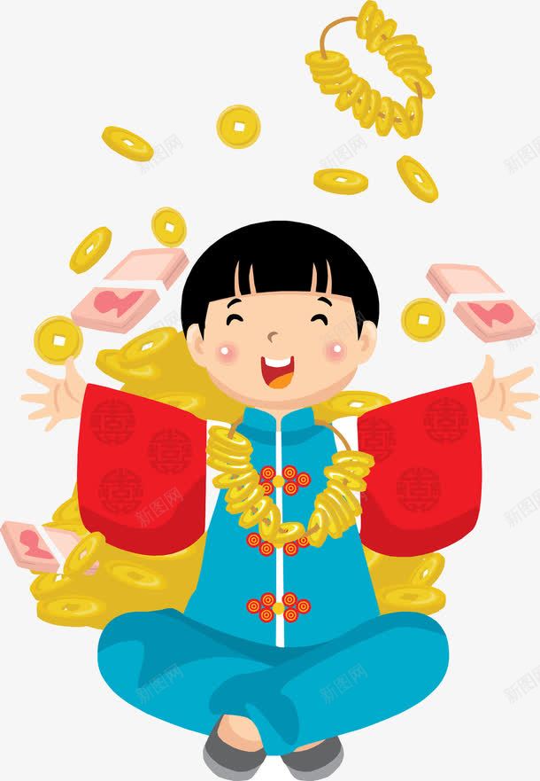 穿着彩色唐装撒钱的男生png免抠素材_88icon https://88icon.com 创意 卡通 唐装 商务 彩色 手绘 撒钱 男生 简约
