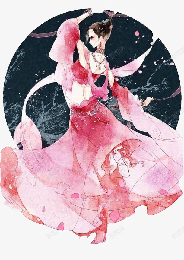 舞女png免抠素材_88icon https://88icon.com 中国风 粉色 舞女