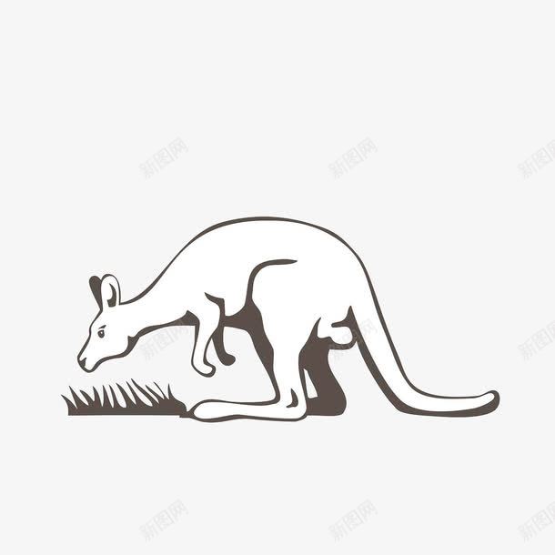 低头找食物的袋鼠png免抠素材_88icon https://88icon.com 低头找食物的袋鼠 简笔手绘 袋鼠矢量图 野生动物