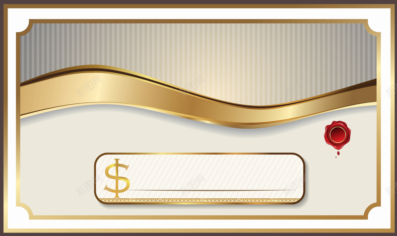 欧式高端大气金色边框优惠券背景矢量图ai设计背景_88icon https://88icon.com VIP卡片 代金券 优惠券 矢量素材 积分券 花纹边框 邀请卡 金色边框 高端大气 矢量图