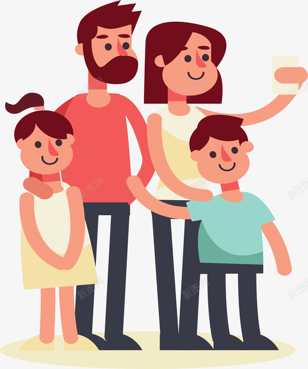 一家四口旅游自拍矢量图ai免抠素材_88icon https://88icon.com 一家四口 儿女双全 四口之家 四口人 旅游自拍 矢量png 矢量图 自拍