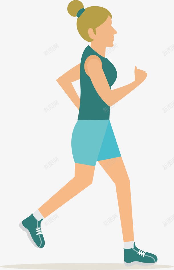 跑步的美女png免抠素材_88icon https://88icon.com 健身 卡通 晨跑 运动