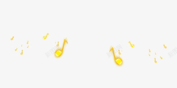 简约黄色音乐符png免抠素材_88icon https://88icon.com 简约 音乐符号 黄色