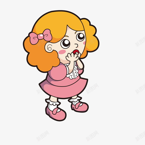 卡通惊讶的小女孩矢量图ai免抠素材_88icon https://88icon.com 儿童节 卡通 可爱 小女孩 惊讶 手绘 矢量图