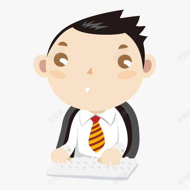 键盘和白领png免抠素材_88icon https://88icon.com 一个 卡通 手绘 白色 白领 简图 键盘 黑色