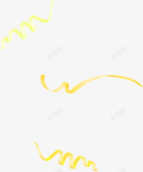 黄色螺旋绸带png免抠素材_88icon https://88icon.com 绸带 螺旋 黄色