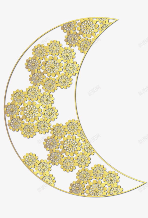 宗教花纹伊斯兰月亮矢量图ai免抠素材_88icon https://88icon.com 伊斯兰 伊斯兰教 宗教花纹 月亮 矢量png 金色月亮 矢量图