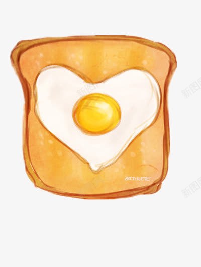 手绘心形煎鸡蛋png免抠素材_88icon https://88icon.com 三明治 卡通 可爱 鸡蛋