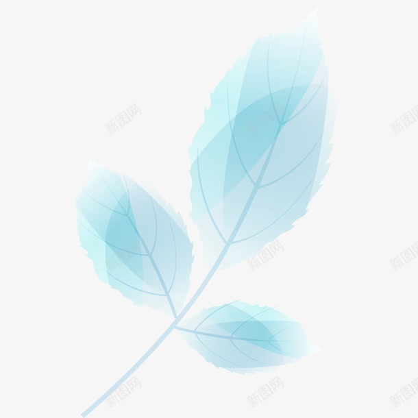 蓝色的叶子纹理反色图png免抠素材_88icon https://88icon.com 叶子 叶子纹理 蓝色 蓝色纹理