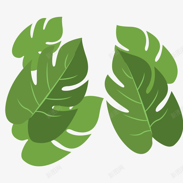 卡通植物装饰海报背景矢量图ai免抠素材_88icon https://88icon.com 叶子 植物 海报装饰 绿色 装饰 装饰背景 矢量图