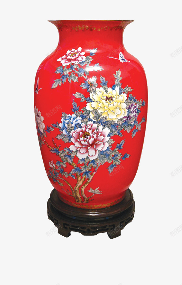 红色花瓶png免抠素材_88icon https://88icon.com 实物 彩绘 红色 装饰