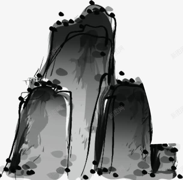 手绘古典黑色水墨山峰png免抠素材_88icon https://88icon.com 古典 山峰 水墨 黑色
