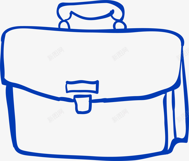 蓝色手绘公文包png免抠素材_88icon https://88icon.com 公文包 卡通手绘 商务 男士钱包 矢量图案 蓝色