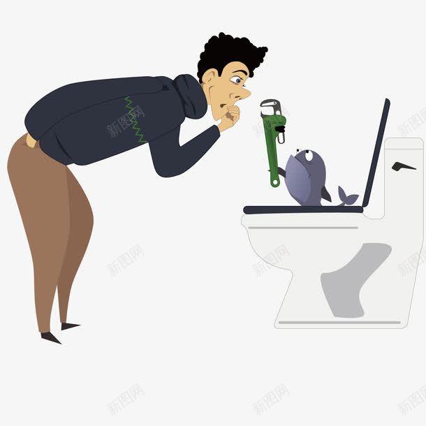 马桶维修工png免抠素材_88icon https://88icon.com 维修 维修师傅 马桶