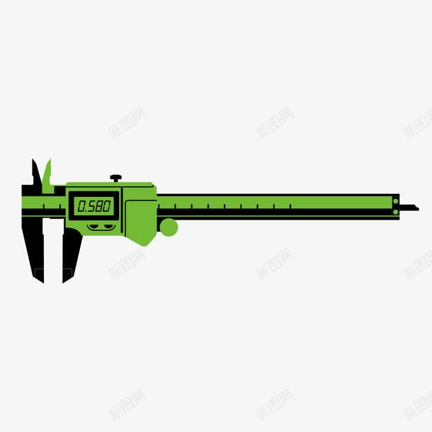 绿色游标卡尺测量工具png免抠素材_88icon https://88icon.com 测量工具 游标卡尺 绿色