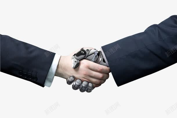 机器手和人手握手png免抠素材_88icon https://88icon.com 友好 握手 机器人手 正面 绅士