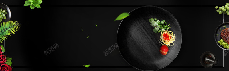 创意面食文艺质感黑色bannerpsd设计背景_88icon https://88icon.com 中国风美食海报 午餐套餐 咖喱饭 快餐海报 盖浇饭海报 红烧排骨 红烧肉 面食 食堂 饭餐 鱼香肉丝