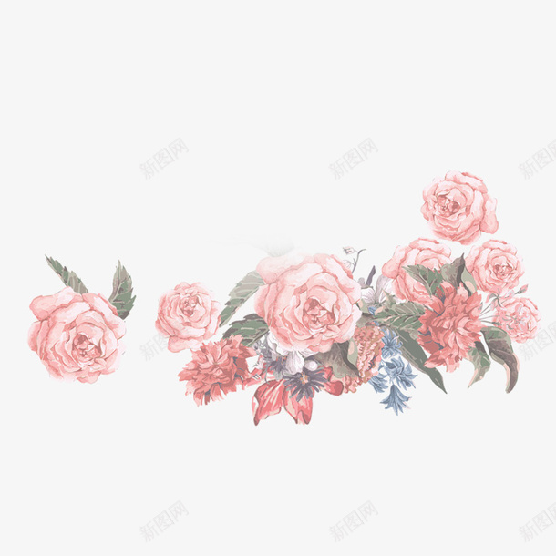 手绘水彩粉嫩花卉装饰图案png免抠素材_88icon https://88icon.com PNG 手绘 水彩 粉嫩 花卉 装饰图案