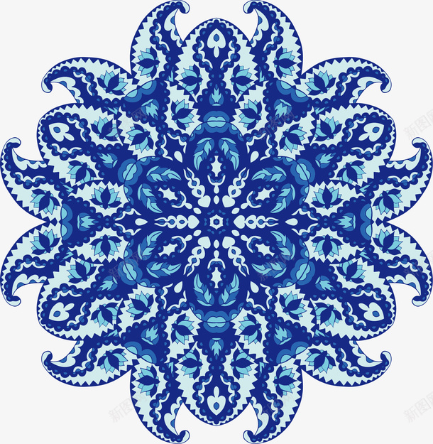 装饰蓝色青花瓷纹样矢量图ai免抠素材_88icon https://88icon.com 纹样 蓝色 装饰 青花瓷 矢量图