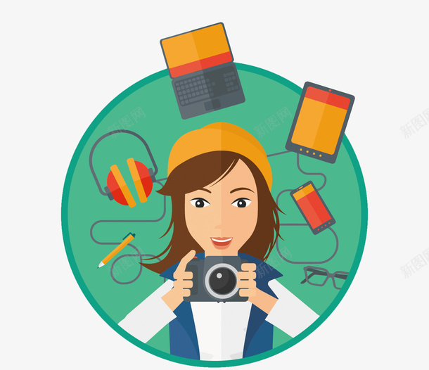 扁平化拍照的女人矢量图eps免抠素材_88icon https://88icon.com 卡通 女人PNG矢量图 女人免扣PNG图 手机 手绘 摄影 矢量女人 耳机 矢量图