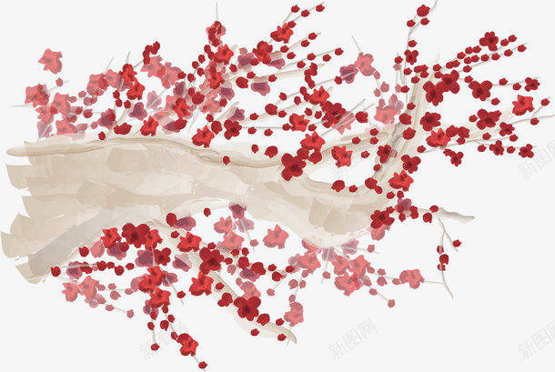 桃花朵朵开矢量图eps免抠素材_88icon https://88icon.com 三生三世 桃花林 桃花飞舞 矢量素材 红色桃花 矢量图